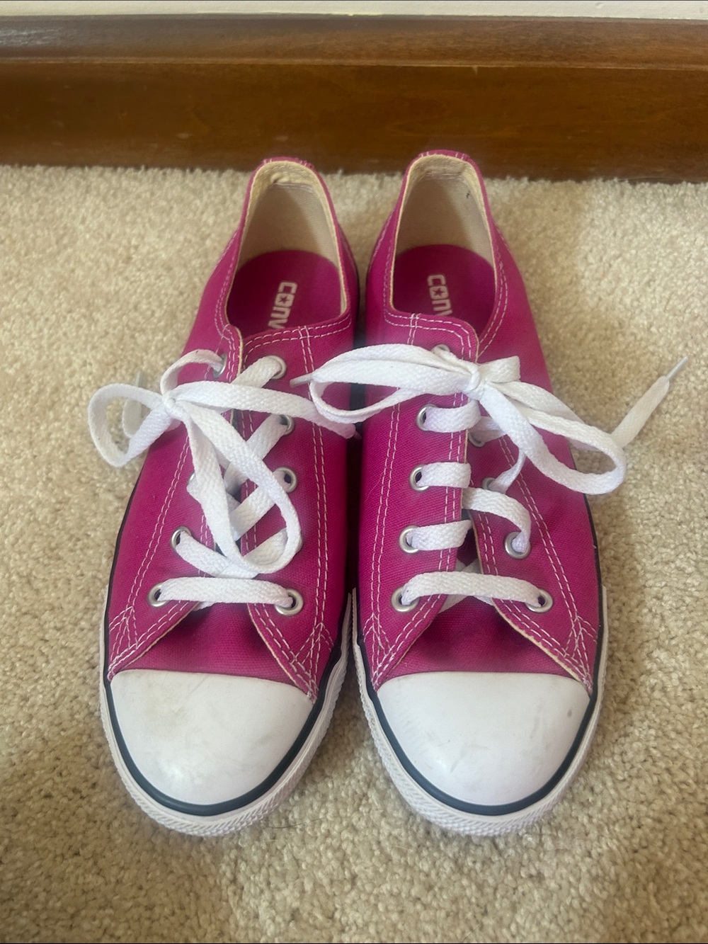 Converse Magenta Low-Top Canvas Sneakers